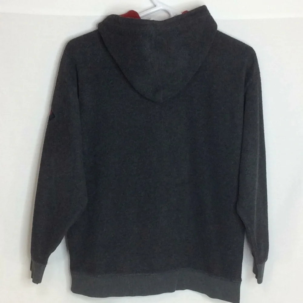 GAP Kids Hoodie Sweatshirt XL (12) Gray Navy Red